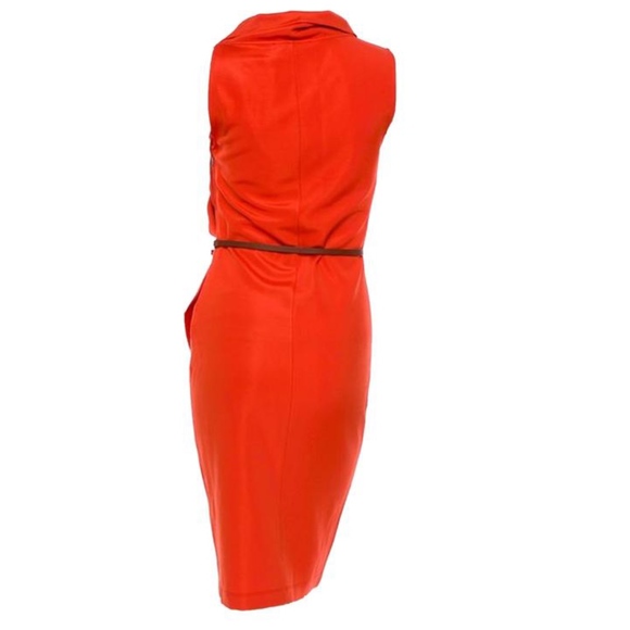 MaxMara Red Knit Sleeveless Dress w/Belt - Picture 4 of 4